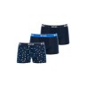 dark blue and patterned slim fit boxer set 3 pieces stretch cotton