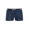 dark blue and patterned slim fit boxer set 3 pieces stretch cotton