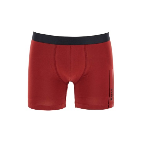 dark red slim fit boxer with side logo in cotton