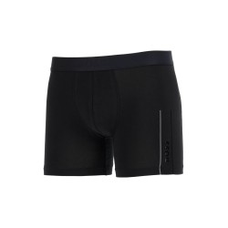 black slim fit boxer in cotton with logo elastic