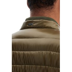 military green down jacket in polyamide with high collar