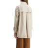 medium length waterproof beige cotton trench coat with buttons