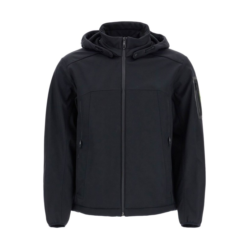 black adjustable hooded coat