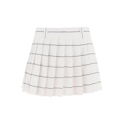 pleated mini skirt in crepe sablé