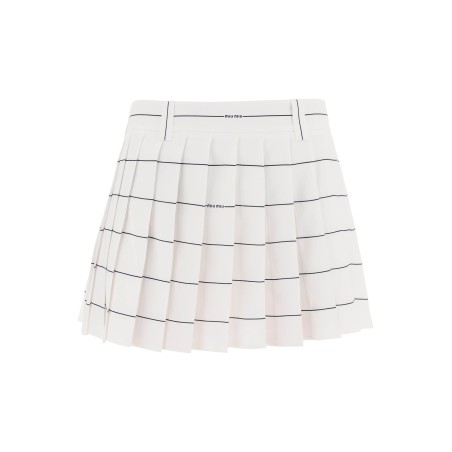 pleated mini skirt in crepe sablé