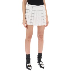 pleated mini skirt in crepe sablé