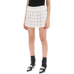 pleated mini skirt in crepe sablé