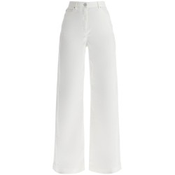 wide leg twill trousers in italian