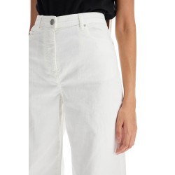 wide leg twill trousers in italian