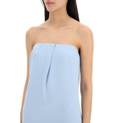 strapless satin crepe dress without