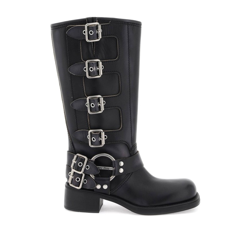 leather biker boots