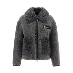 short eco shearling coat