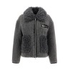 short eco shearling coat