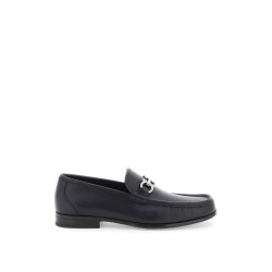 smooth leather loafers with gancini