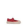 intense crimson calfskin sneakers with velcro closure