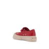 intense crimson calfskin sneakers with velcro closure