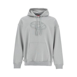 men's grey cotton hoodie with kangaroo pocket