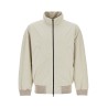 beige nylon and polyester jacket with high collar and zip