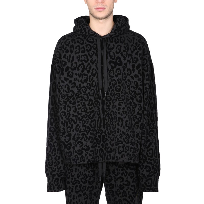 SWEATSHIRT WITH LEOPARD PRINT