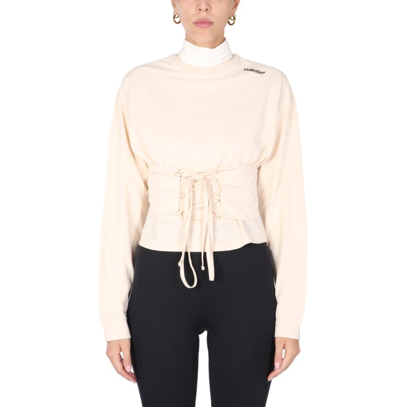T-SHIRT WITH CORSET BELT