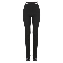 RIBBED TROUSERS WITH CUT OUT BELT