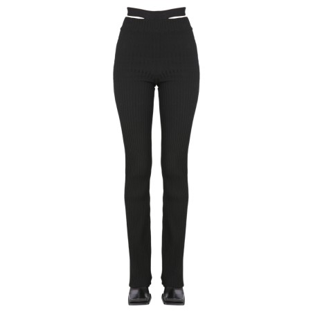 RIBBED TROUSERS WITH CUT OUT BELT