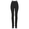 RIBBED TROUSERS WITH CUT OUT BELT