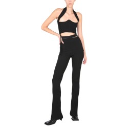 RIBBED TROUSERS WITH CUT OUT BELT