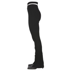 RIBBED TROUSERS WITH CUT OUT BELT