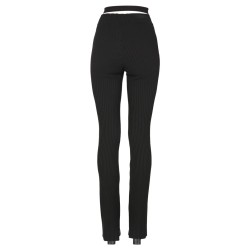 RIBBED TROUSERS WITH CUT OUT BELT