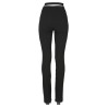 RIBBED TROUSERS WITH CUT OUT BELT