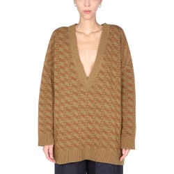 V-NECK JACQUARD SWEATER