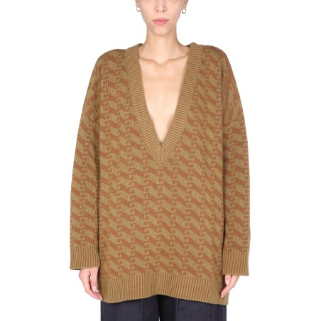 V-NECK JACQUARD SWEATER