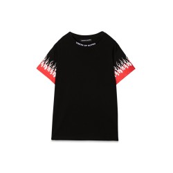 BLACK KIDS TSHIRT WITH DOUBLE FLAME