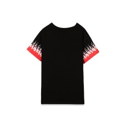 BLACK KIDS TSHIRT WITH DOUBLE FLAME