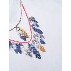 DOUBLE CHAIN FEATHER TEE S/S