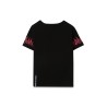 BLACK EMBROIDERED TSHIRT FUCHSIA FLAME