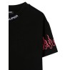 BLACK EMBROIDERED TSHIRT FUCHSIA FLAME