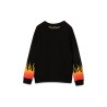 BLACK CREWNECK WITH RED SHADED FLAMES