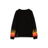 BLACK CREWNECK WITH RED SHADED FLAMES