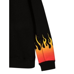 BLACK CREWNECK WITH RED SHADED FLAMES