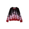 BLACK SWEATER WITH DOUBLE FLAMES