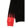 BLACK HOODIE WITH RED FLAMES