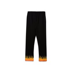 BLACK PANTS WITH RED SHADED FLAMES