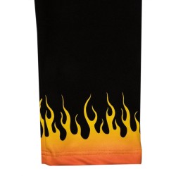 BLACK PANTS WITH RED SHADED FLAMES