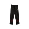 BLACK PANTS WITH RED EMBROIDERED FLAMES