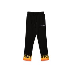 BLACK PANTS WITH RED SHADED FLAMES