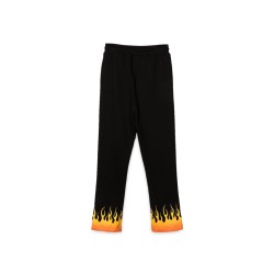 BLACK PANTS WITH RED SHADED FLAMES