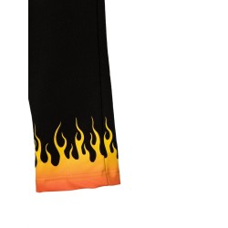 BLACK PANTS WITH RED SHADED FLAMES