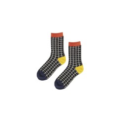 BLACK CHECKERED SHORT SOCKS